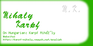 mihaly karpf business card